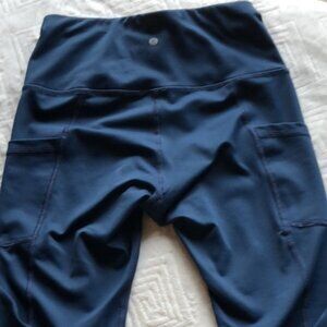 Layers teal work out gym travel Vacay pockets soft ruched running leggings S